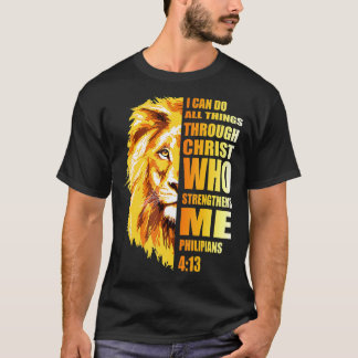 Mens Philippians 413 Christlich Bible Verse Lion M T-Shirt