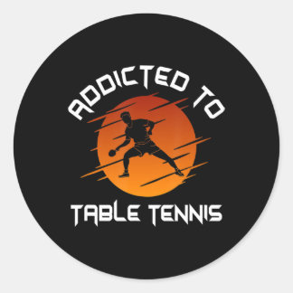 Mens Ping Pong Player für Tischtennis Runder Aufkleber