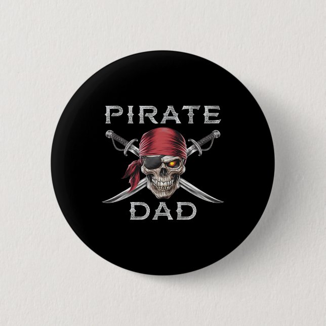 Mens Pirate Vater Button (Vorderseite)