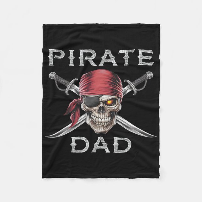Mens Pirate Vater Fleecedecke (Vorderseite)