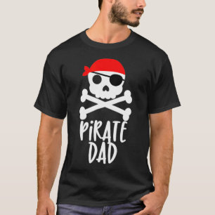 Mens Pirate Vater Skull and Crossbones Tshirt T-Sh