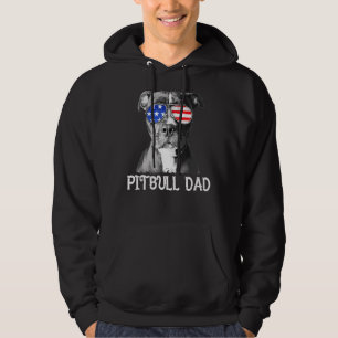 Mens Pitbull Vater American Flag Patriotic Dog 4.  Hoodie