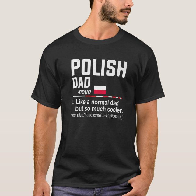 Mens Polnischer Vater Definition Vathers Day Daddy T-Shirt (Vorderseite)