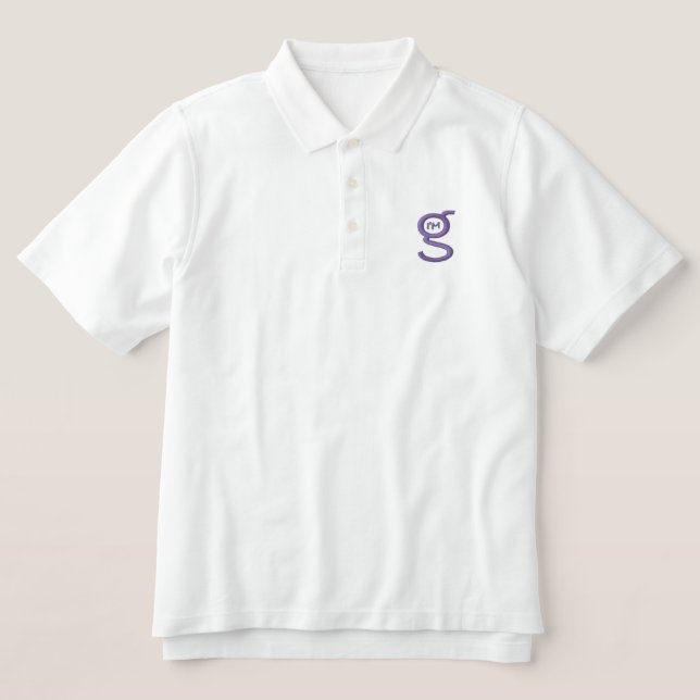 Mens Polo Shirt w Grey Logo (Design Vorderseite)