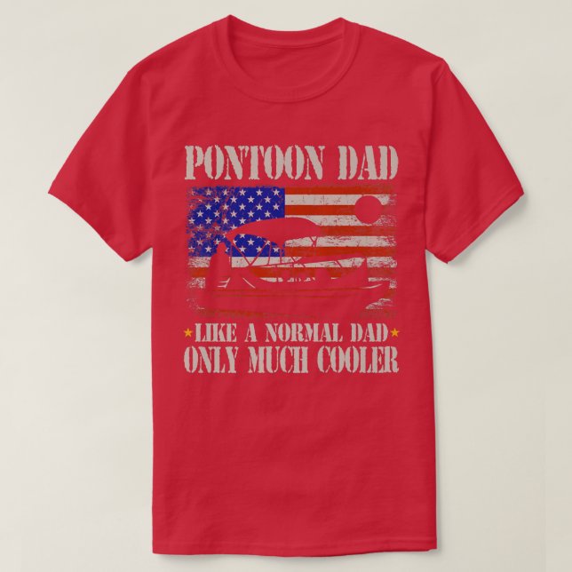 Mens Pontoon Dad Boating American Flag 4th of July T-Shirt (Design vorne)