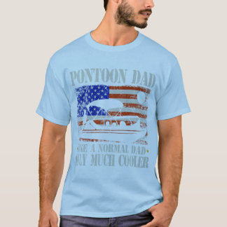 Mens Pontoon Vater Bootfahren amerikanische Flagge T-Shirt