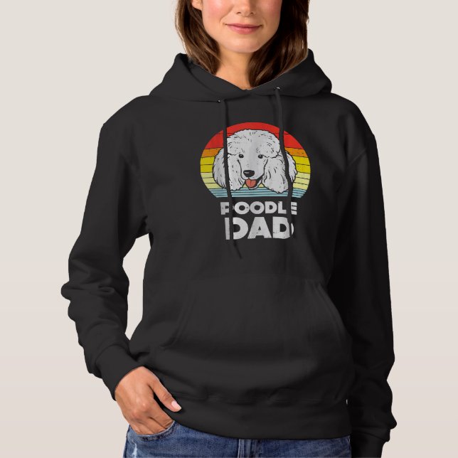 Mens Poodle Vater Sunset Retro Tier Hund Lover Hoodie (Vorderseite)