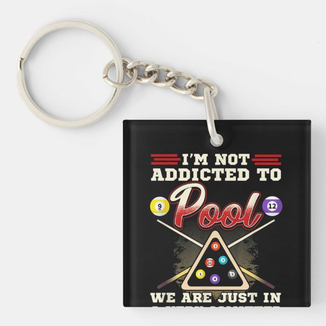 Mens Pool Player 8 Billard Billard Shootpool Schlüsselanhänger (Vorderseite)