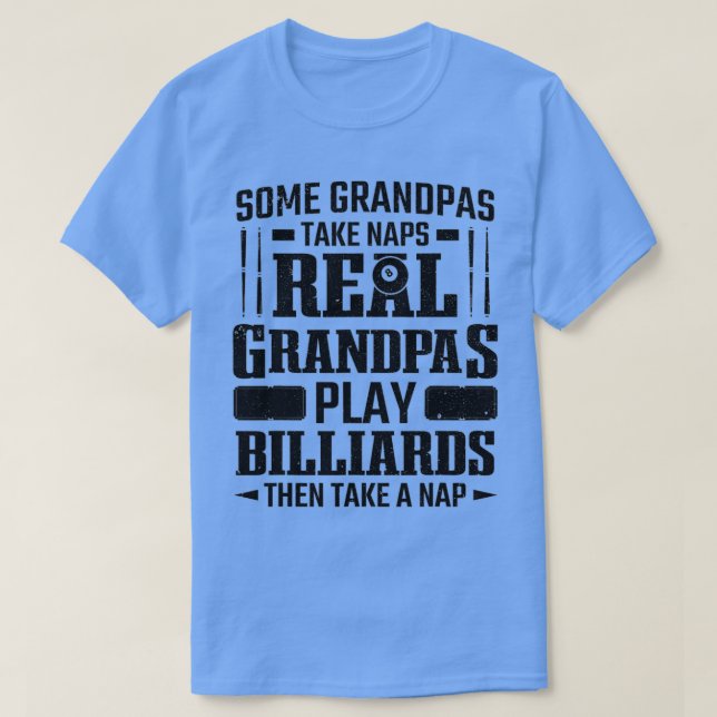 Mens Pool Player Real Grandpas Play Billiards Seni T-Shirt (Design vorne)