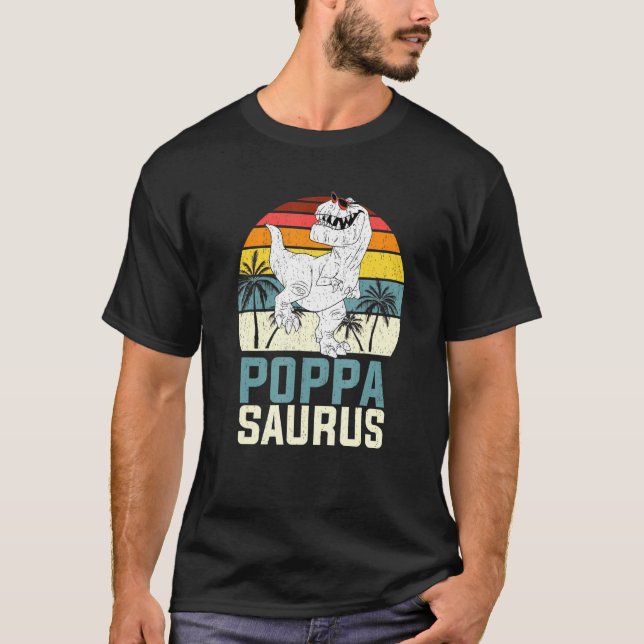 Mens Poppasaurus T Rex Dinosaur Poppa Saurus Famil T-Shirt (Vorderseite)