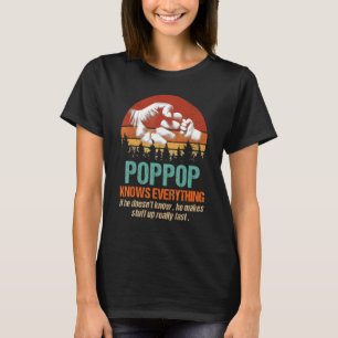 Mens Poppop weiß alles, was die Faust-Bump-Family- T-Shirt