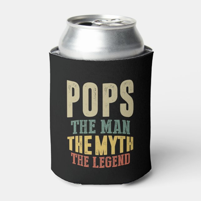 Mens Pops Der Mensch Myth Legend Vater Geschenk Dosenkühler (Kanne Vorderseite)