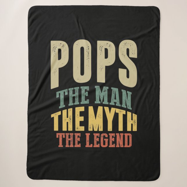 Mens Pops Der Mensch Myth Legend Vater Geschenk Sherpadecke (Vorderseite)