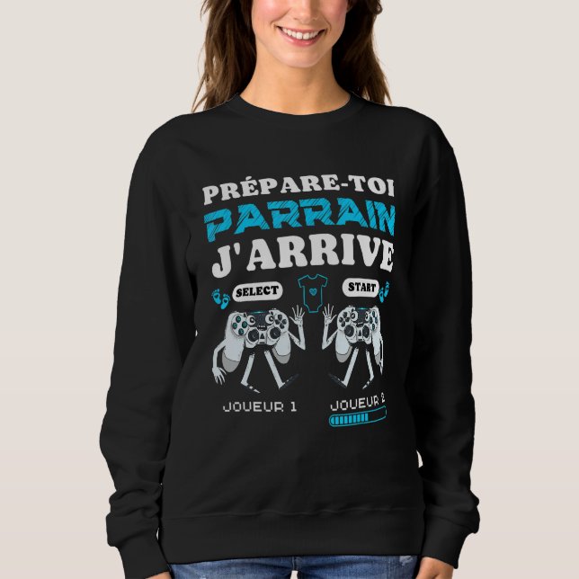 Mens Pregnancy Announcement To Be Godfather Gamer  Sweatshirt (Vorderseite)