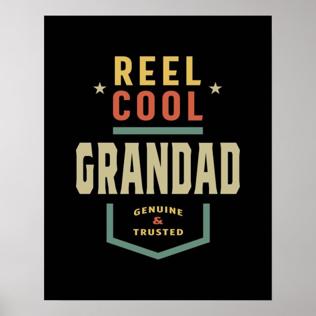 Mens Product Reel Cool Grandad Fishing-Geschenk Poster (Vorne)