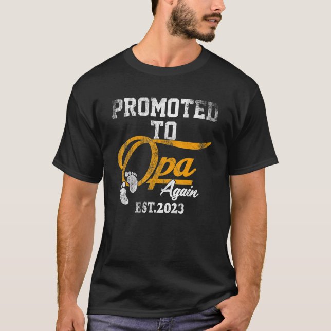 Mens Promoted To Opa Again 2023 Father's Day T-Shirt (Vorderseite)
