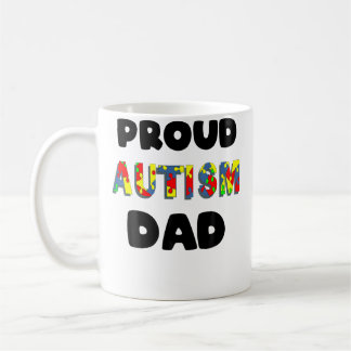 Mens Proud Autism Dad Colored Jigsaw Puzzle Pieces Kaffeetasse