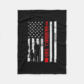 Mens Proud Baseball Vater American Flag Sports Fleecedecke