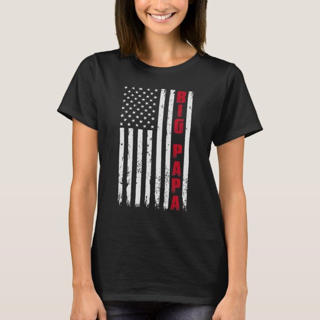 Mens Proud Big Papa Fathers Day 2023 American Pap T-Shirt (Vorderseite)