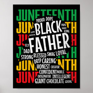 Mens Proud Black Vater Juneteente Väter Day Black Poster