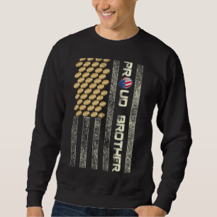 Mens Proud Brother American Flag Football Pater P Sweatshirt