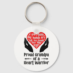 Mens Proud Chd Warrior Grandpa Kongenitales Herz D Schlüsselanhänger