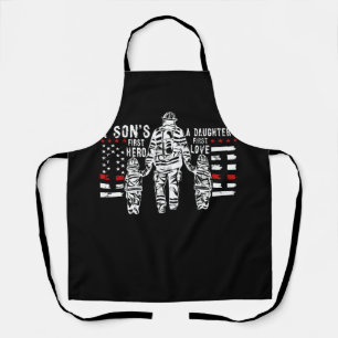 Mens Proud Firefighter Vater Daddy Fireman Vater F Schürze