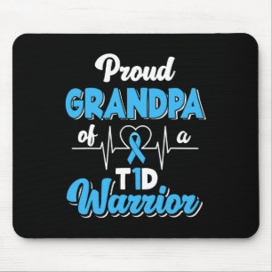 Mens Proud Grandpa von T1d Krieger Diabetiker Diab Mousepad