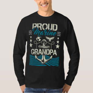 Mens Proud Marine Grandpa Opa Papa Pops T-Shirt