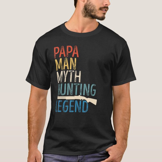 Mens Proud Papa Vater Die Jagdlegende Retro T-Shirt (Vorderseite)