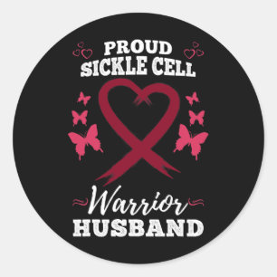 Mens Proud Sickle Cell Warrior Handband Sickle Cel Runder Aufkleber