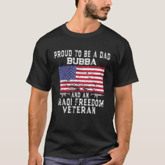 Mens Proud Vater Bubba Irakische Freiheit Veteran  T-Shirt