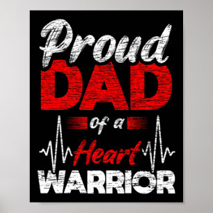 Mens Proud Vater eines Herzkriegers Poster