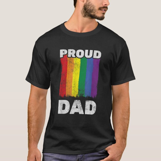 Mens Proud Vater LGBTQ LGBT Pride Gay Pride Pride  T-Shirt (Vorderseite)