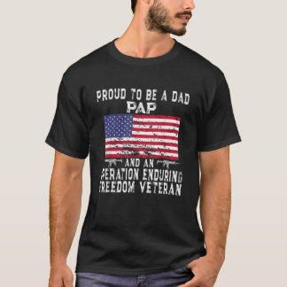 Mens Proud Vater Pap Operation Dauernd Freedom Vet T-Shirt
