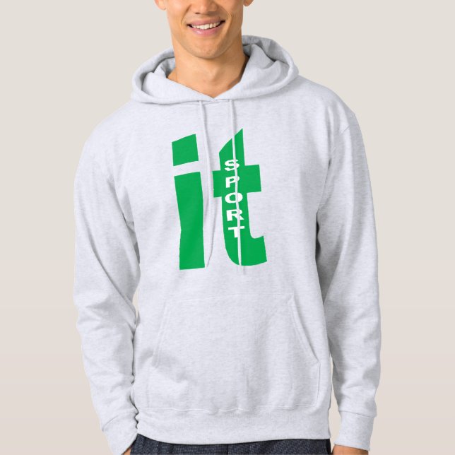 Men's Pullover Hoodie ash ITALIA  SPORT (Vorderseite)