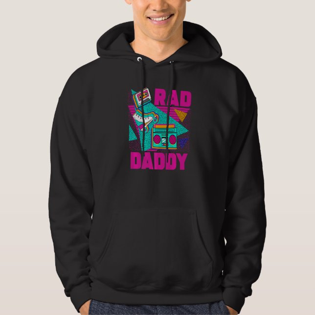 Mens Rad Daddy 90s Aesthetic Nostalgia 1990's Retr Hoodie (Vorderseite)