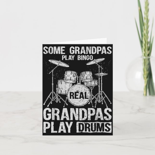 Mens Real Grandpa Play Drums Percussionist Drummer Karte (Vorderseite)