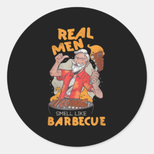 Mens Real Men riechen wie Grillfleisch Grill Funny Runder Aufkleber