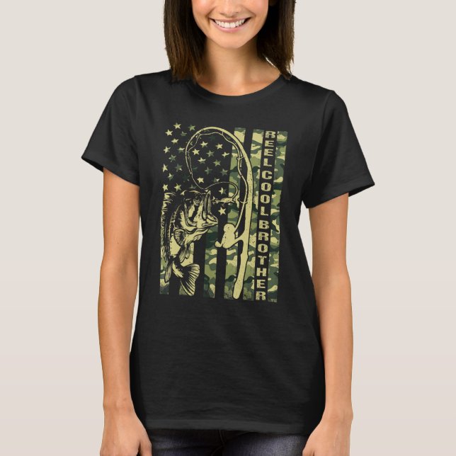 Mens Reel Cool Brother Camouflage American Flag Fa T-Shirt (Vorderseite)