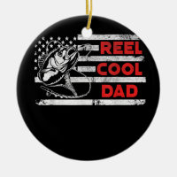 Mens Reel Cool Dad American Flag Fishing Fathers