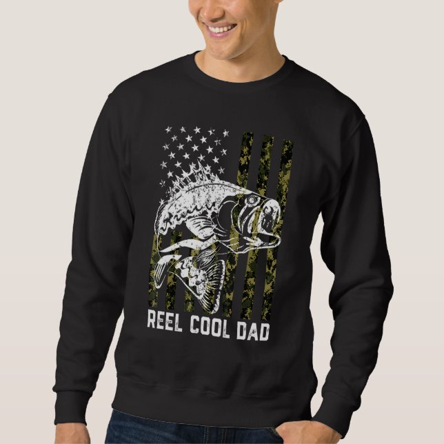 Mens REEL COOL DAD Fishing Father's Day Gift 4th o Sweatshirt (Vorderseite)