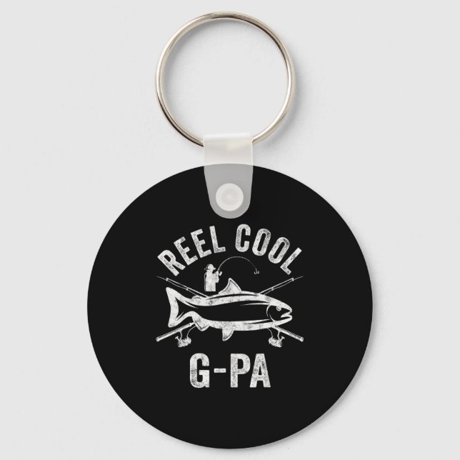 Mens Reel Cool G-pa Shirt Funny Fisherman Christma Schlüsselanhänger (Vorderseite)