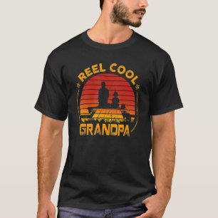 Mens Reel Cool Großvater Fischen Opa Vaterschaft D T-Shirt