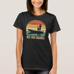 Mens Reel Cool Opa Fischen Vintag T-Shirt