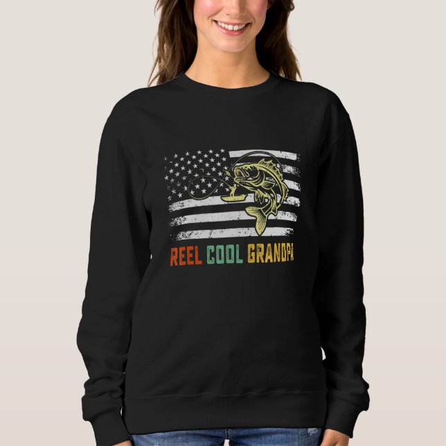 Mens Reel Cool Opa Fishing American Flag Faa Sweatshirt (Vorderseite)