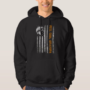 Mens Reel Cool Opa Vintage Flagge Vater Fischen Hoodie