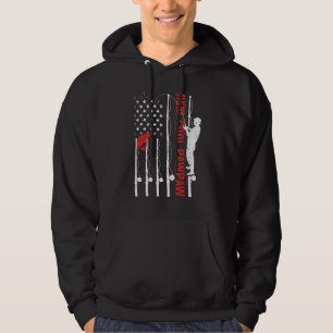 Mens Reel Cool Pawpaw American Flag Fish F Hoodie