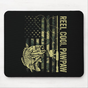 Mens Reel Cool Pawpaw Camouflage American Flag Fla Mousepad