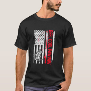 Mens Reel Cool Pawpaw Fishing American Flag Flag T-Shirt